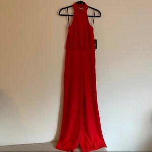 NWT Red Lulus Halter Jumpsuit
